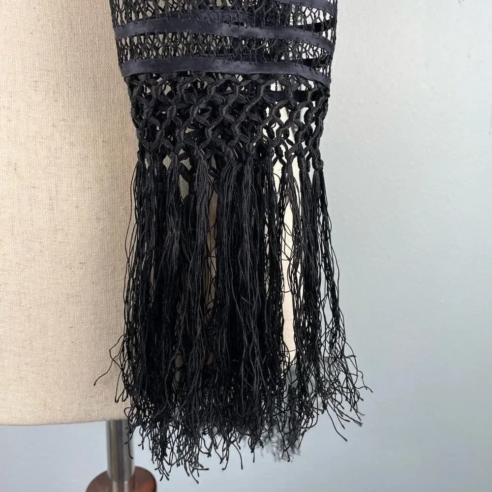 Chicos Black Silk Scarf EUC